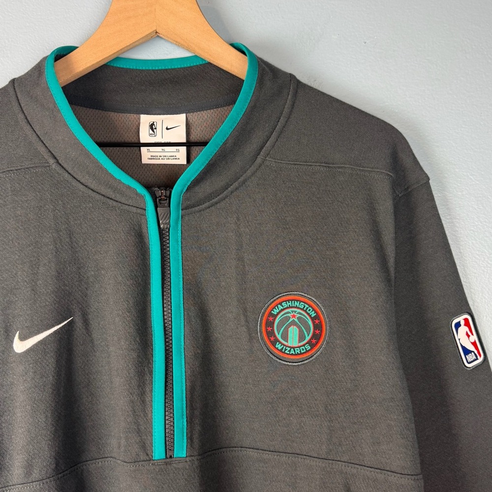 Nike Washington Wizards Mens XL Gray Dri-Fit Quarter Zip Pullover NBA City